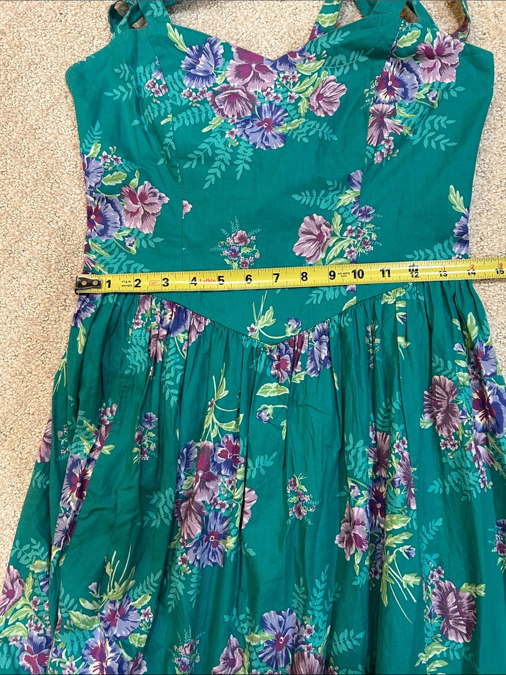 Vintage 90s Laura Ashley Floral Cotton Sundress Made in Great Britain Size 10 - Picture 10 of 12